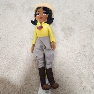 Disney Princess Tiana Plush Doll Yellow Top Gray Pants Hat‎ Adventure Outfit
